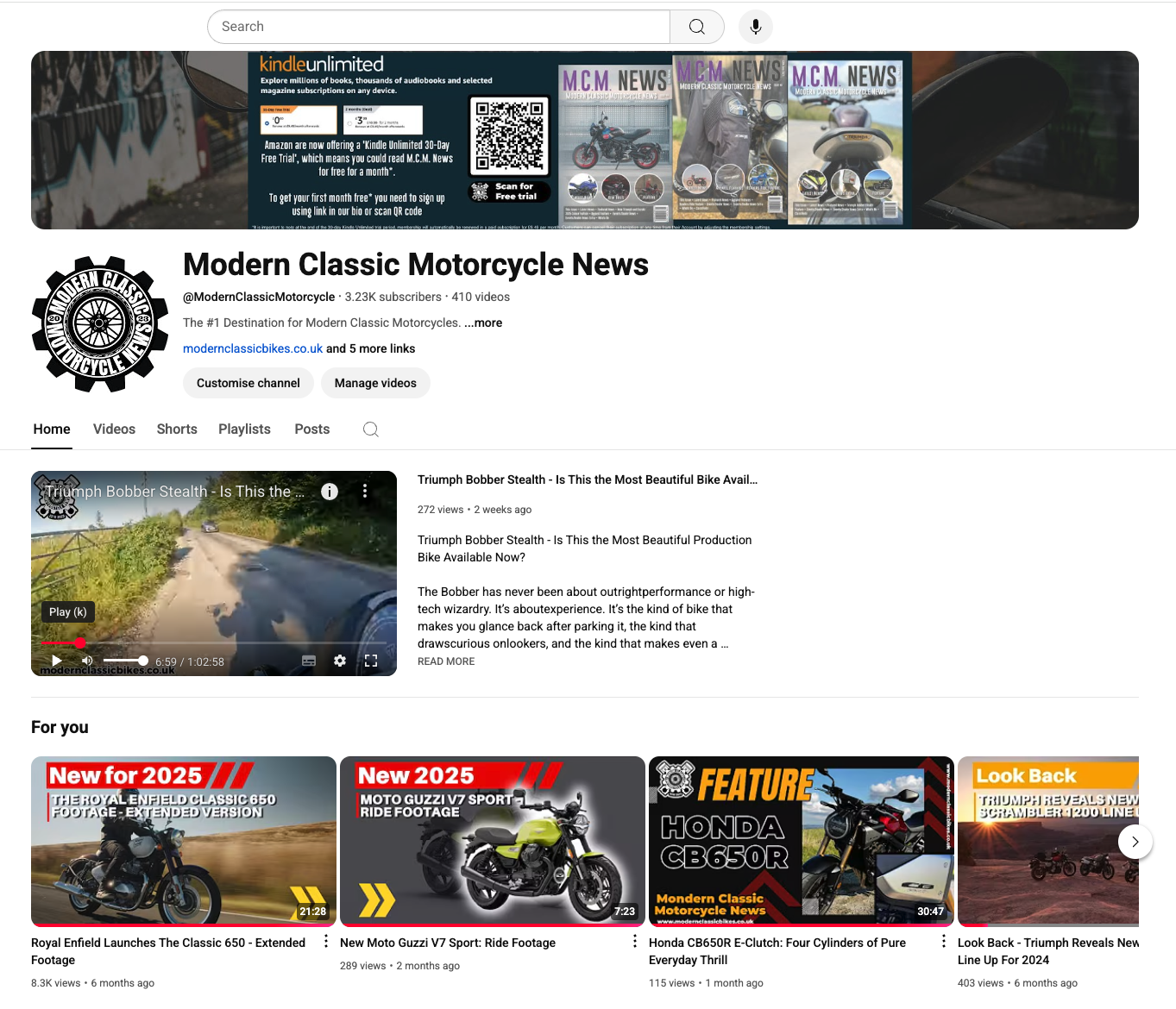 Modern Classic Motorcycle Nes YouTube Channel